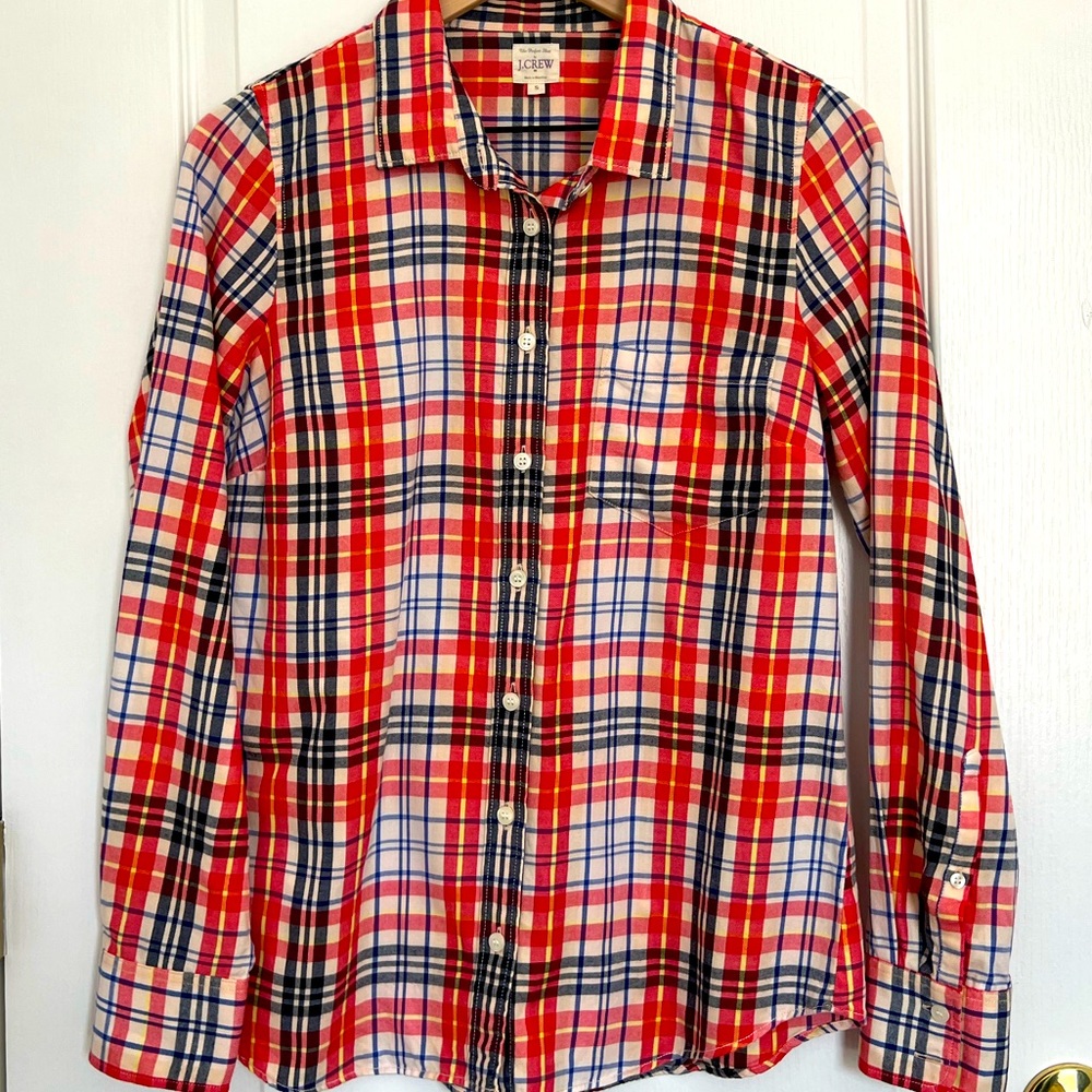 J Crew The Perfect Shirt | colorful plaid | S